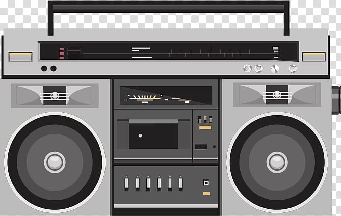 Golden Age of Radio Boombox , Creative vintage tape recorders transparent background PNG clipart