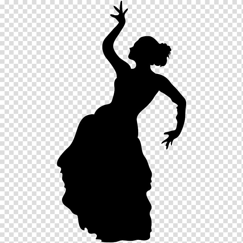 Silhouette Flamenco Dance, Ali transparent background PNG clipart