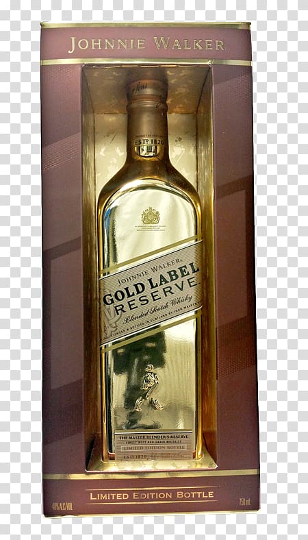 Liqueur Blended whiskey Scotch whisky Distilled beverage, Golden wine bottal transparent background PNG clipart