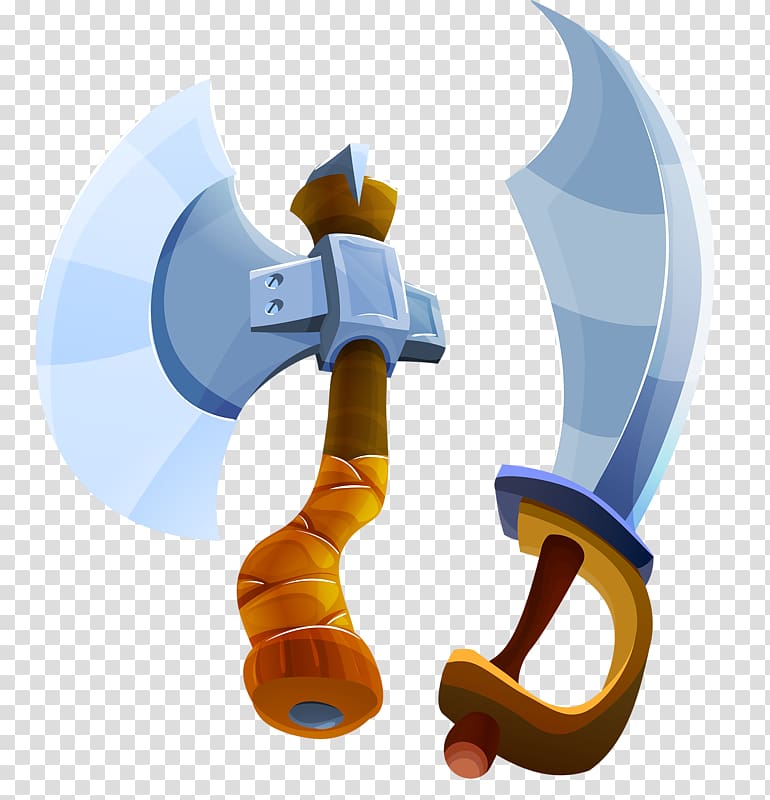 Axe Cartoon Weapon, Ax and broadsword transparent background PNG clipart