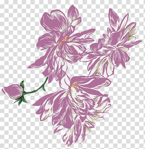 , retro flowers feathers transparent background PNG clipart