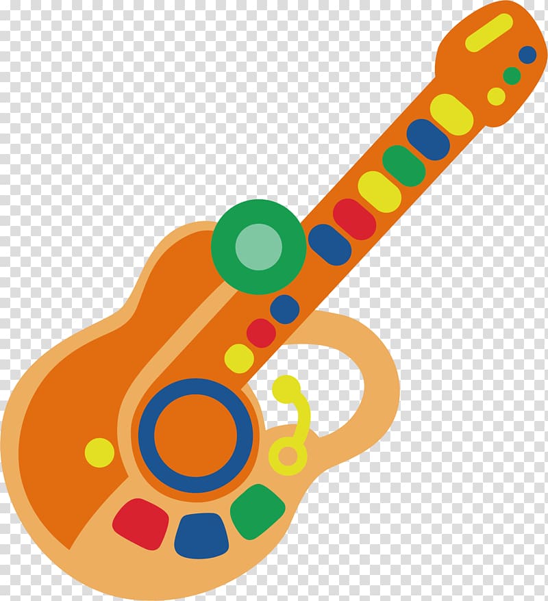 Toy Cartoon, Color guitar transparent background PNG clipart