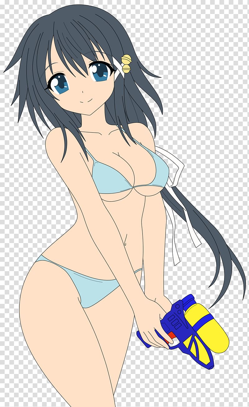 Anime Mikuru Asahina Rule 34 Heaven\'s Lost Property Black hair, squirt gun transparent background PNG clipart