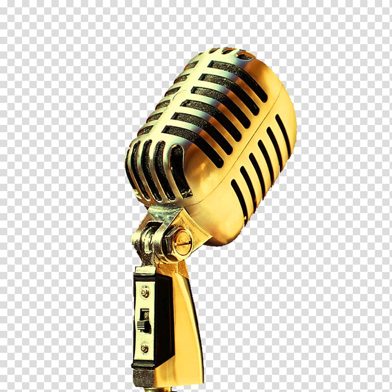 Little White School Museum Microphone , FIG golden microphone transparent background PNG clipart