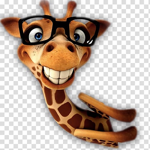 brown giraffe smiling illustration, Giraffe Tooth Illustration, Cute giraffe material transparent background PNG clipart