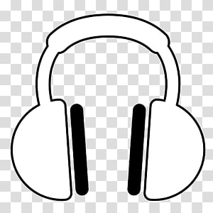 Headphones Black and white Coloring book , Book Listening s transparent background PNG clipart thumbnail
