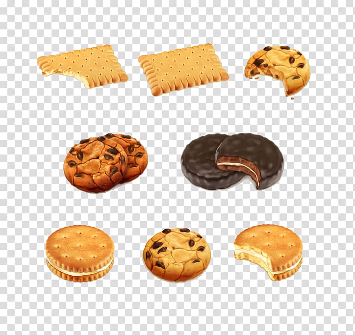 Chocolate chip cookie Biscuit illustration, Biscuit transparent background PNG clipart