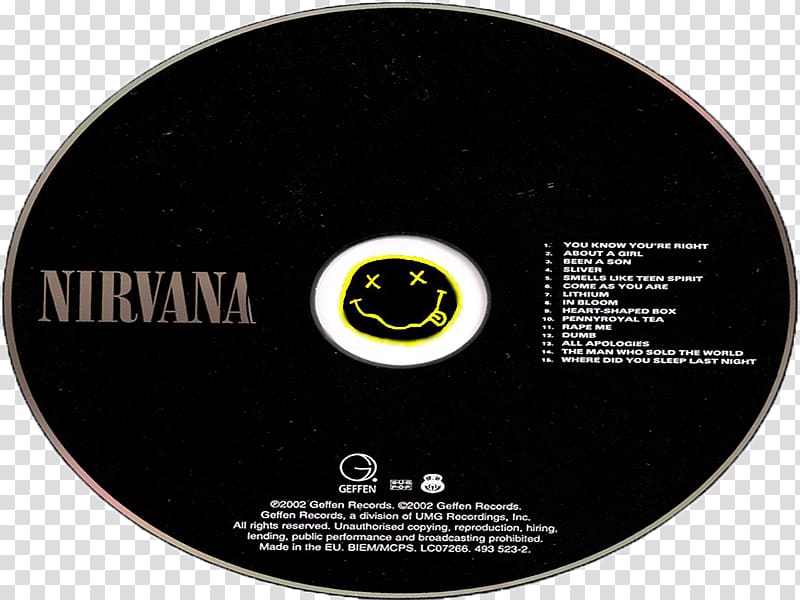 Compact disc Nirvana Bonus track Album Audio, nirvana smiley transparent background PNG clipart