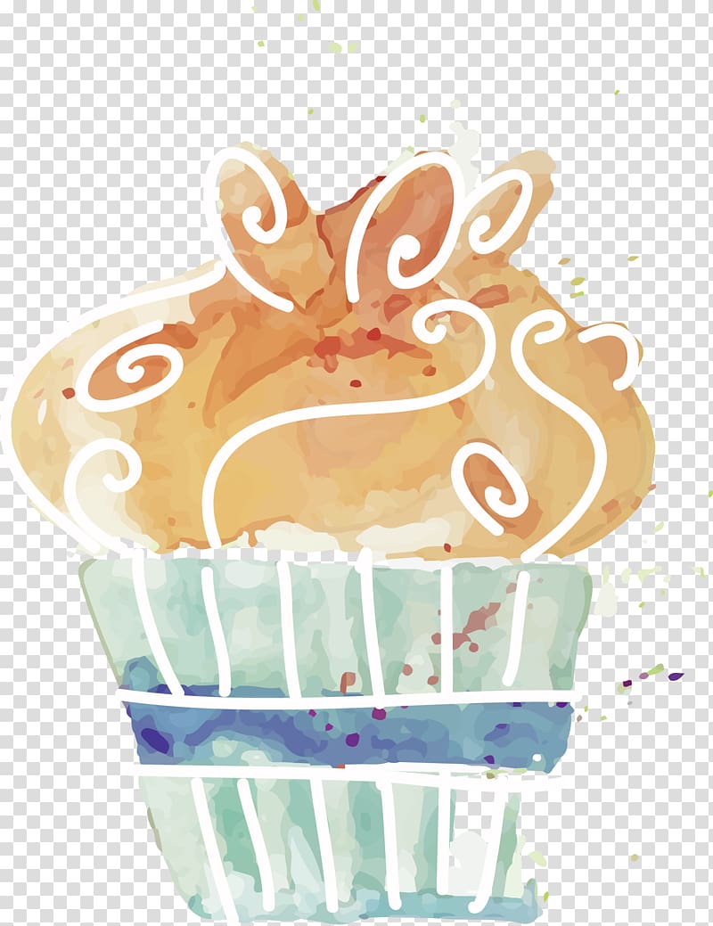 Ice cream cake Cupcake Birthday cake Dessert, cute cartoon hand-painted cupcakes transparent background PNG clipart