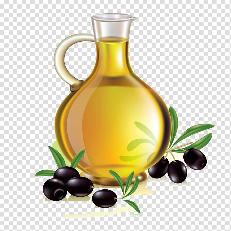 Olives and olive oil transparent background PNG clipart
