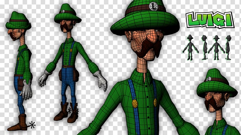 Luigi Autodesk Maya 3D computer graphics Texture mapping Character, 3d villain transparent background PNG clipart