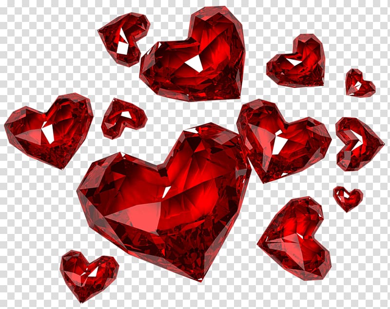 ruby illustration, Heart Diamond , Diamond Hearts transparent background PNG clipart