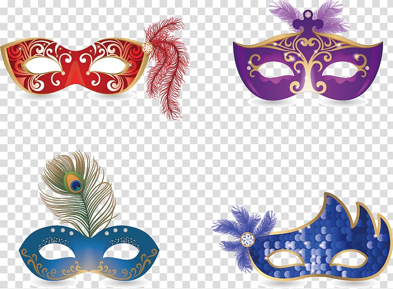 Carnival of Venice Mask Masquerade ball, Color mask dance transparent  background PNG clipart