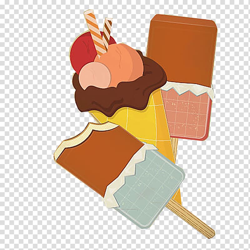 Chocolate ice cream Food, Cones popsicles transparent background PNG clipart