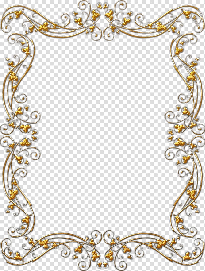 yellow flower border, Frames Computer Software, Elegant frame transparent background PNG clipart