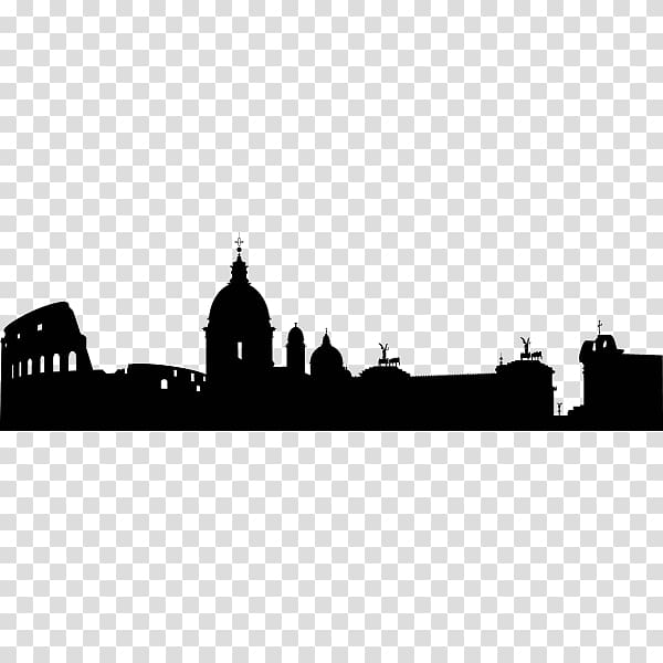 Rome St. Peter's Basilica Silhouette Skyline, Silhouette transparent background PNG clipart