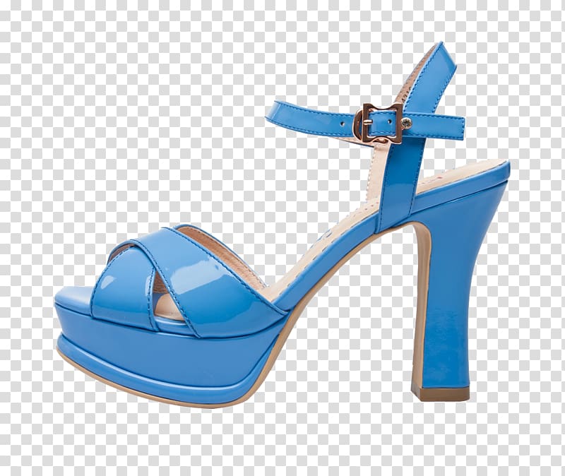 High-heeled footwear Sandal Shoe, Blue high-heeled sandals transparent background PNG clipart