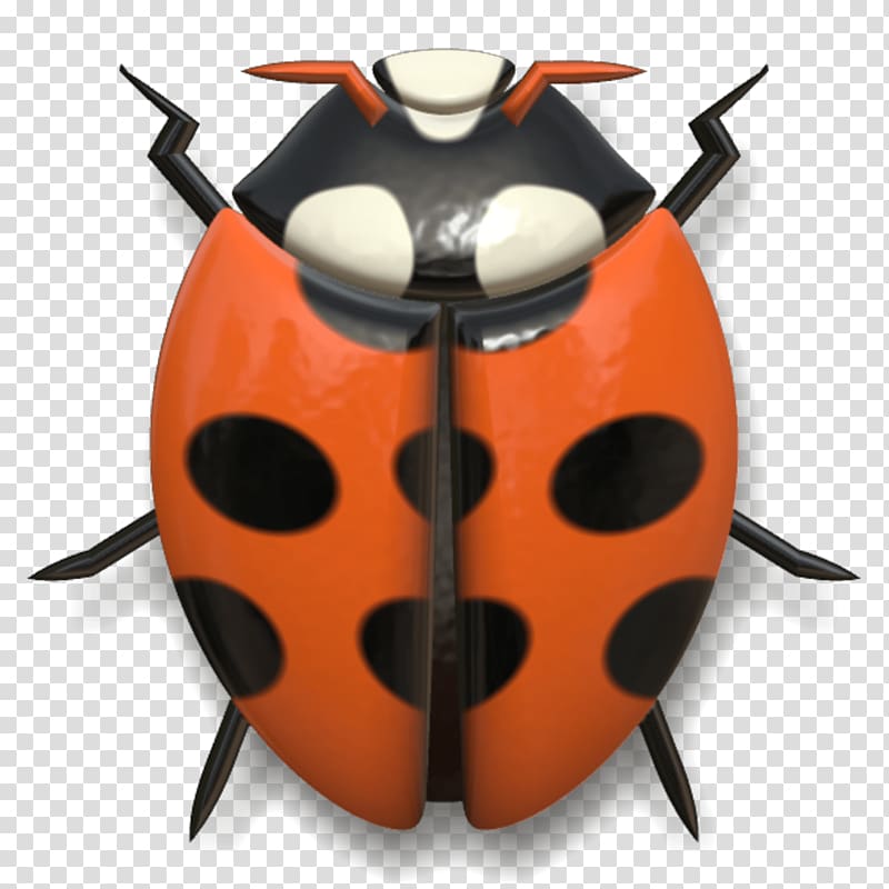 red and black ladybird, Ladybug Red and Black Head Up transparent background PNG clipart