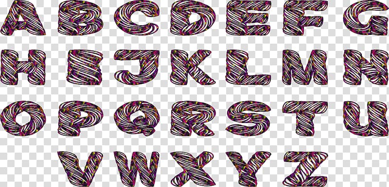 Purple Violet Body Jewellery Font, alphabet collection transparent background PNG clipart