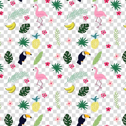 flamingo and toucan , Tropics Illustration, Tropical elements transparent background PNG clipart