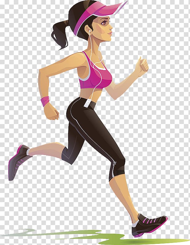 Running woman jogging girl green silhouette Vector Image