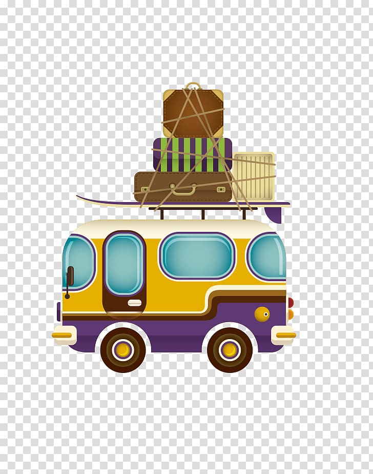 Tour bus service Baggage, Free tourist bus pull material transparent background PNG clipart