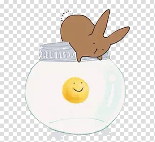 Rabbit Cartoon Comics u0e01u0e32u0e23u0e4cu0e15u0e39u0e19u0e0du0e35u0e48u0e1bu0e38u0e48u0e19, The rabbit lying on the jar transparent background PNG clipart