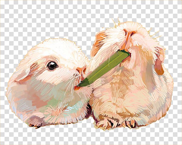 Rabbit Watercolor painting Cartoon, Pet rat transparent background PNG clipart