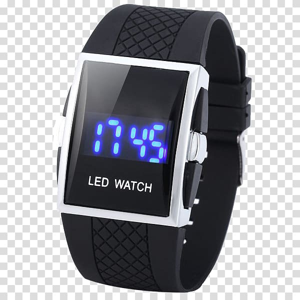 Watch Digital clock Wrist Light-emitting diode, led watch transparent background PNG clipart