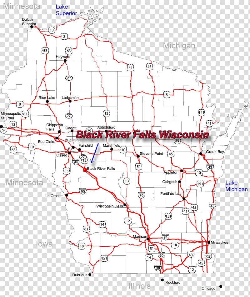 Chippewa Falls Chippewa River Map Wisconsin Dells Bayfield County, Wisconsin, map transparent background PNG clipart