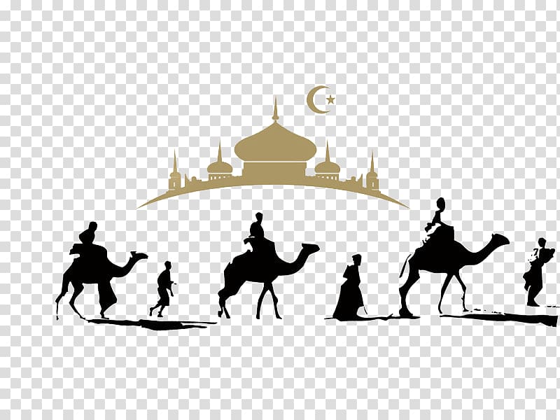 desert camel silhouette team transparent background PNG clipart