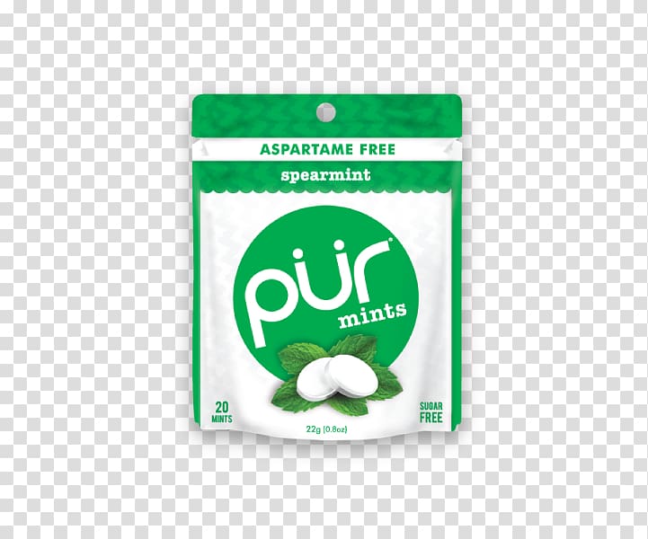 Chewing gum Mentha spicata Mint PÜR Gum Sugar substitute, chewing gum transparent background PNG clipart