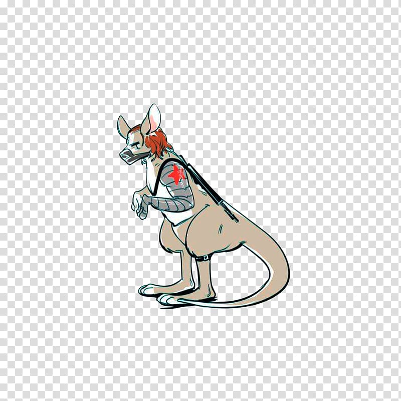 Kangaroo Illustration, The injured kangaroo transparent background PNG clipart