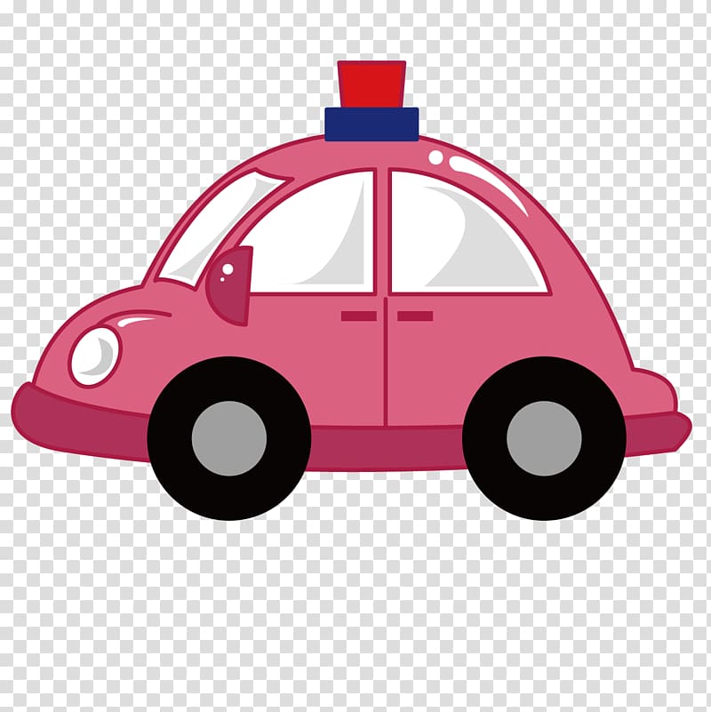 Cartoon Euclidean Illustration, Pink police car transparent background PNG clipart