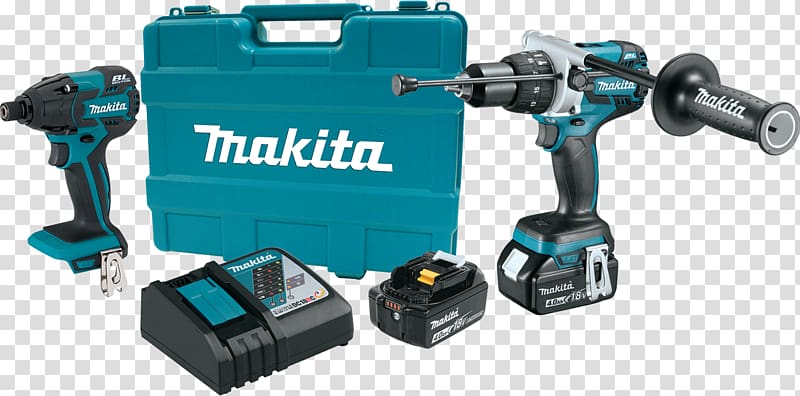 Makita XT248 Impact driver Lithium-ion battery Cordless, makita drill transparent background PNG clipart