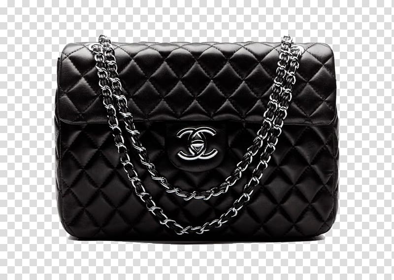 black Chanel leather handbag, Chanel Handbag Perfume, Black Chanel bag transparent background PNG clipart