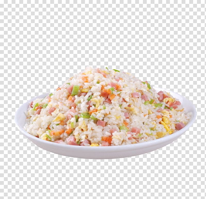 Yangzhou fried rice Ham and eggs Dish, A dish of fried ham egg kind transparent background PNG clipart