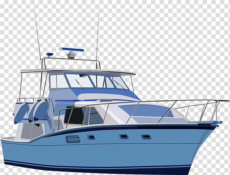 white and blue yacht against blue background, Yacht Motorboat , Big ship transparent background PNG clipart