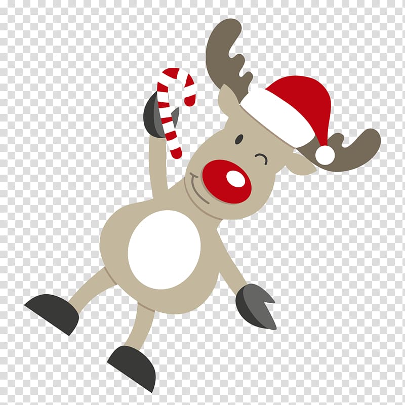 Santa Claus\'s reindeer Santa Claus\'s reindeer Christmas card, Cartoon Christmas reindeer material blink transparent background PNG clipart