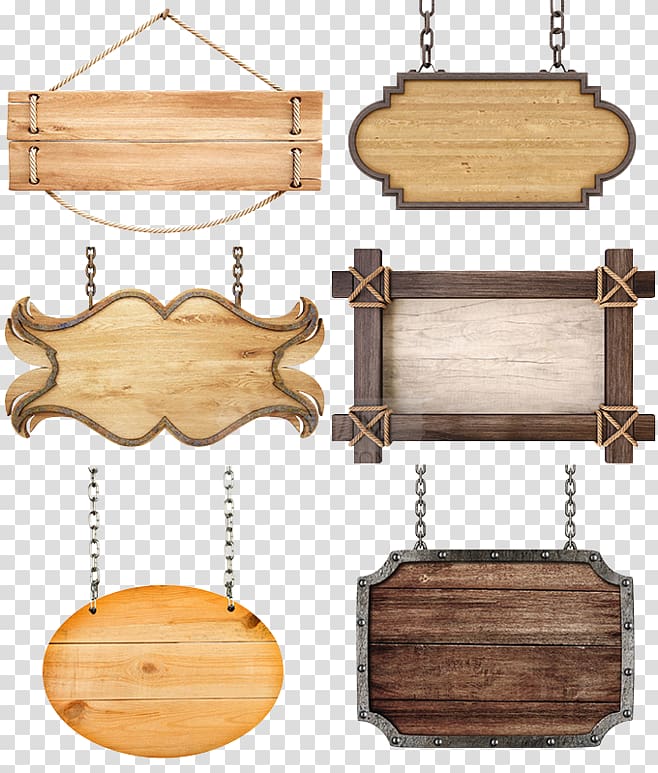 Icon, Fence tag, several wooden hanging decors transparent background PNG clipart