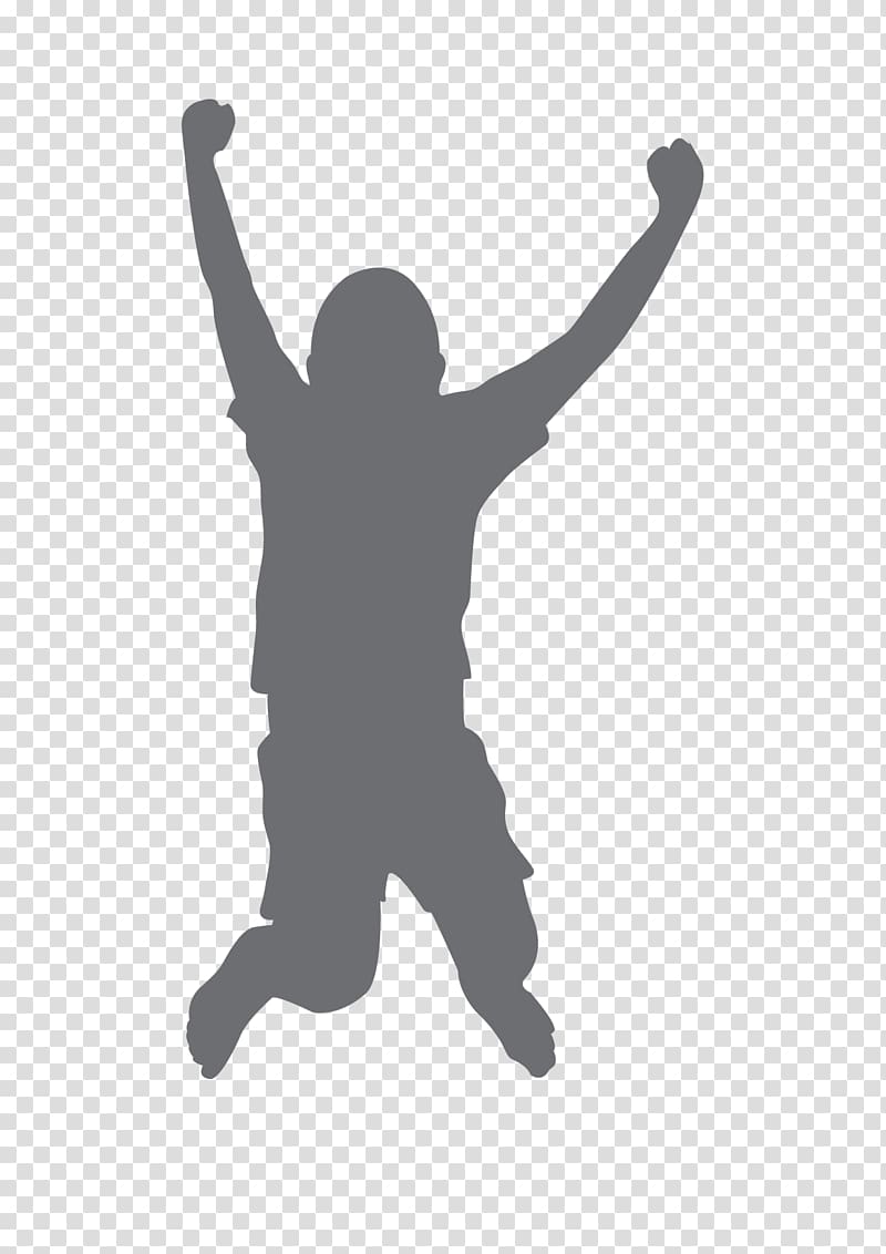 Silhouette Child Jumping, Silhouette transparent background PNG clipart