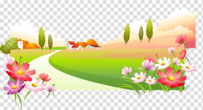 xc7ocuklar sizin ixe7in Poster Child Euclidean , Spring flowers and grass season poster background material transparent background PNG clipart