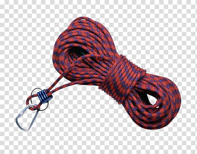 Rope Rock climbing Mountaineering, Red rope transparent background PNG clipart
