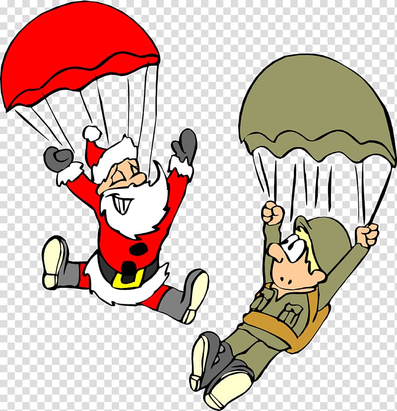 Santa Claus Wedding invitation Christmas card Military, parachute transparent background PNG clipart