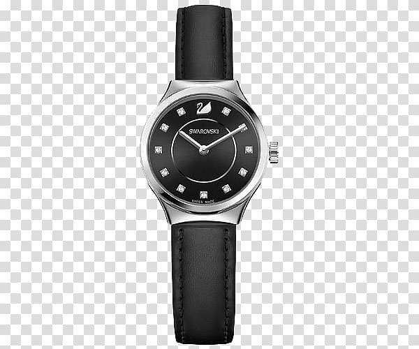 Amazon.com Watch Swarovski AG Strap Swiss made, Black luxury watches transparent background PNG clipart