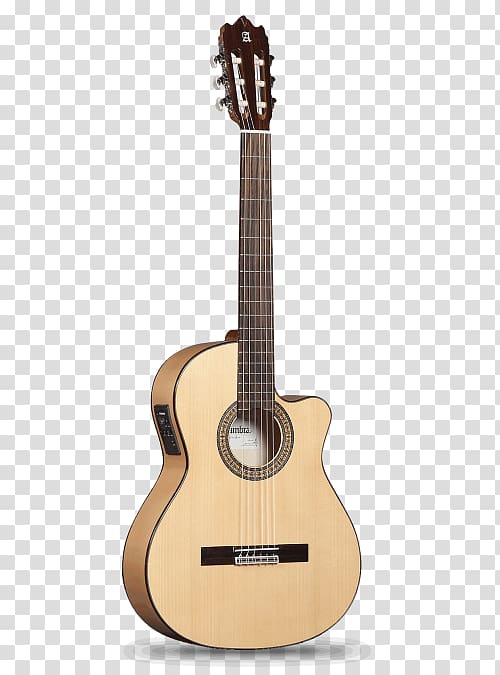 Alhambra Classical guitar Acoustic guitar Cutaway, guitar transparent background PNG clipart