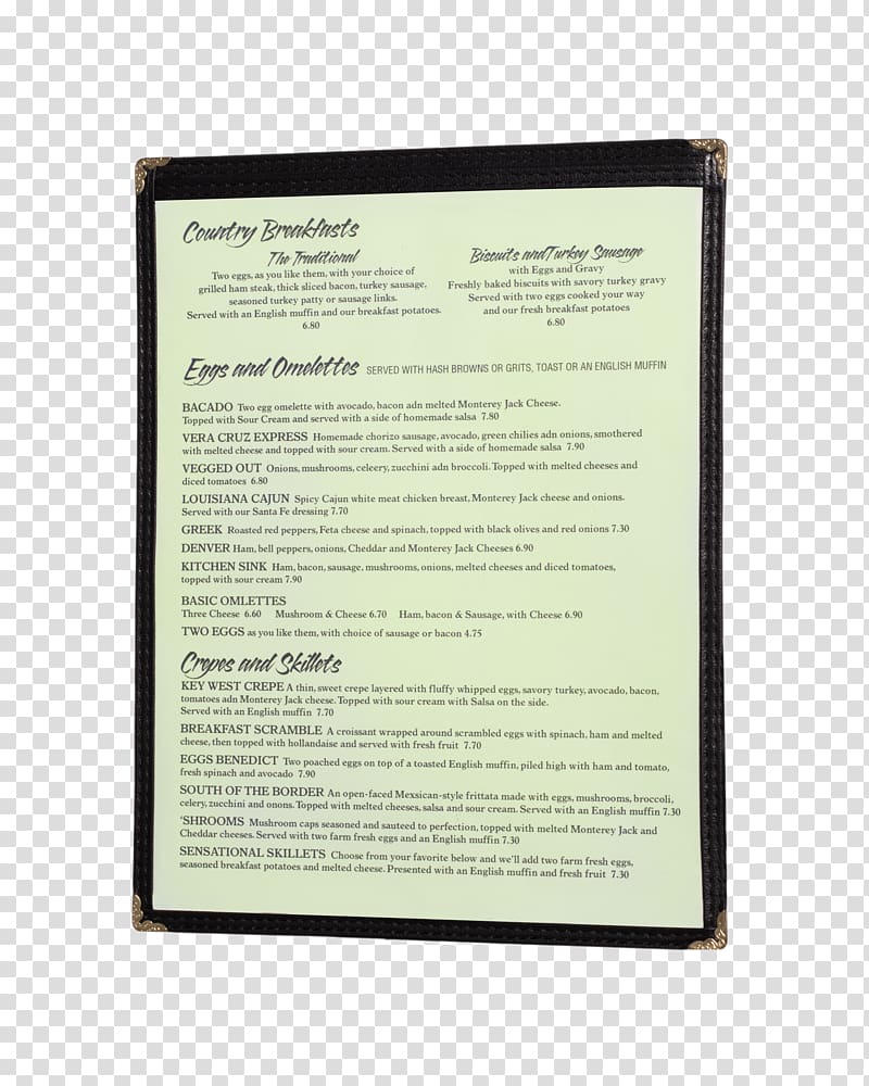 Document, menu cover transparent background PNG clipart