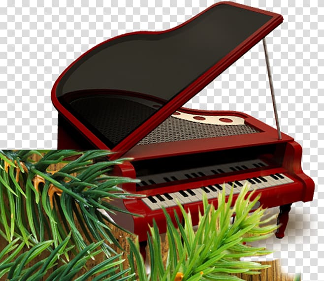 Digital piano Electric piano, Red and black piano transparent background PNG clipart