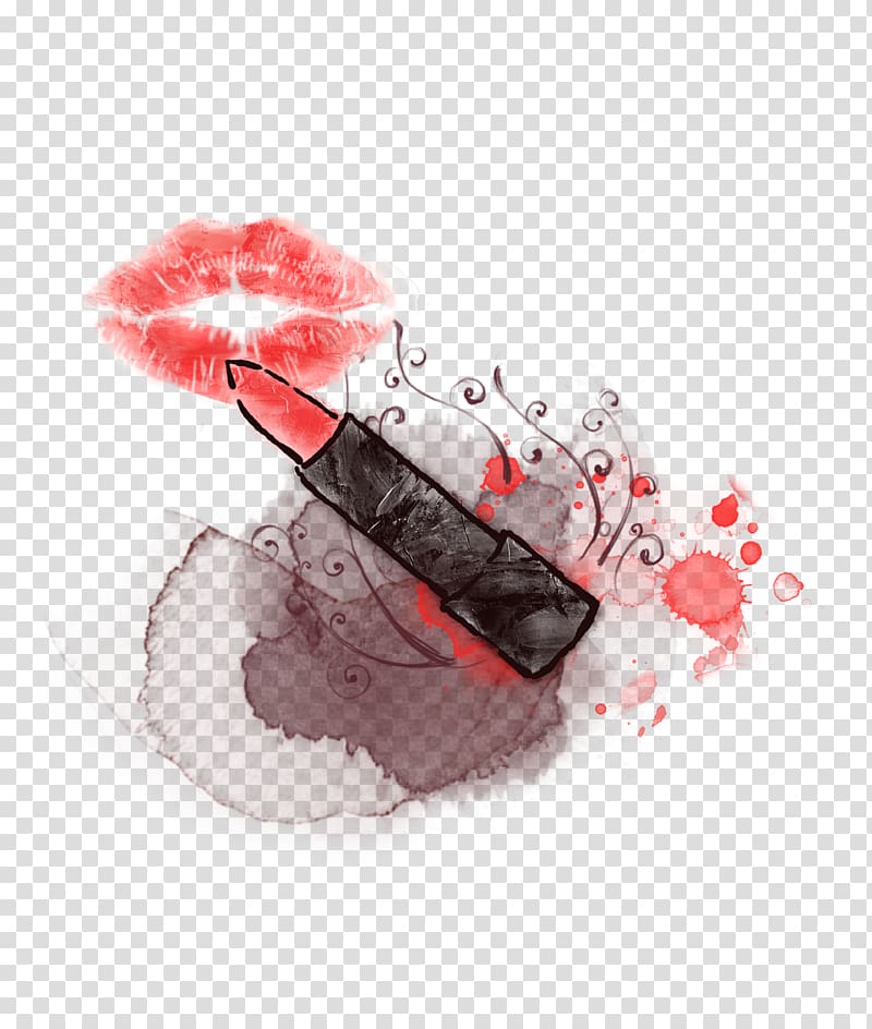 Make-up Lipstick, Creative makeup lipstick painted background transparent background PNG clipart