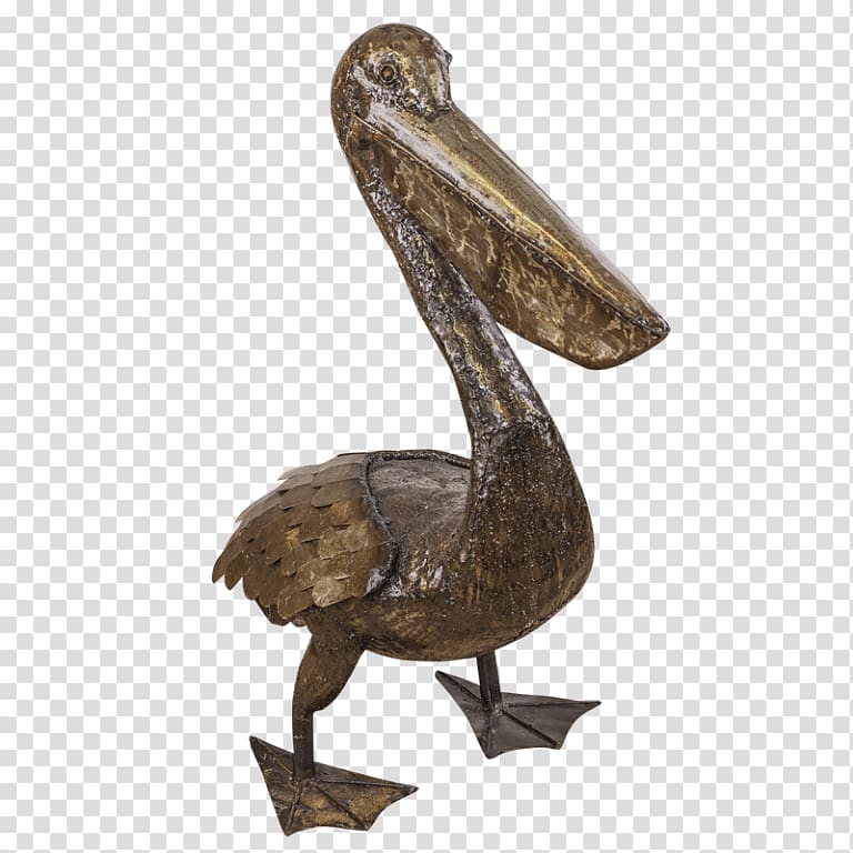 Pelican Bronze sculpture Bird Wire sculpture, Bird transparent background PNG clipart